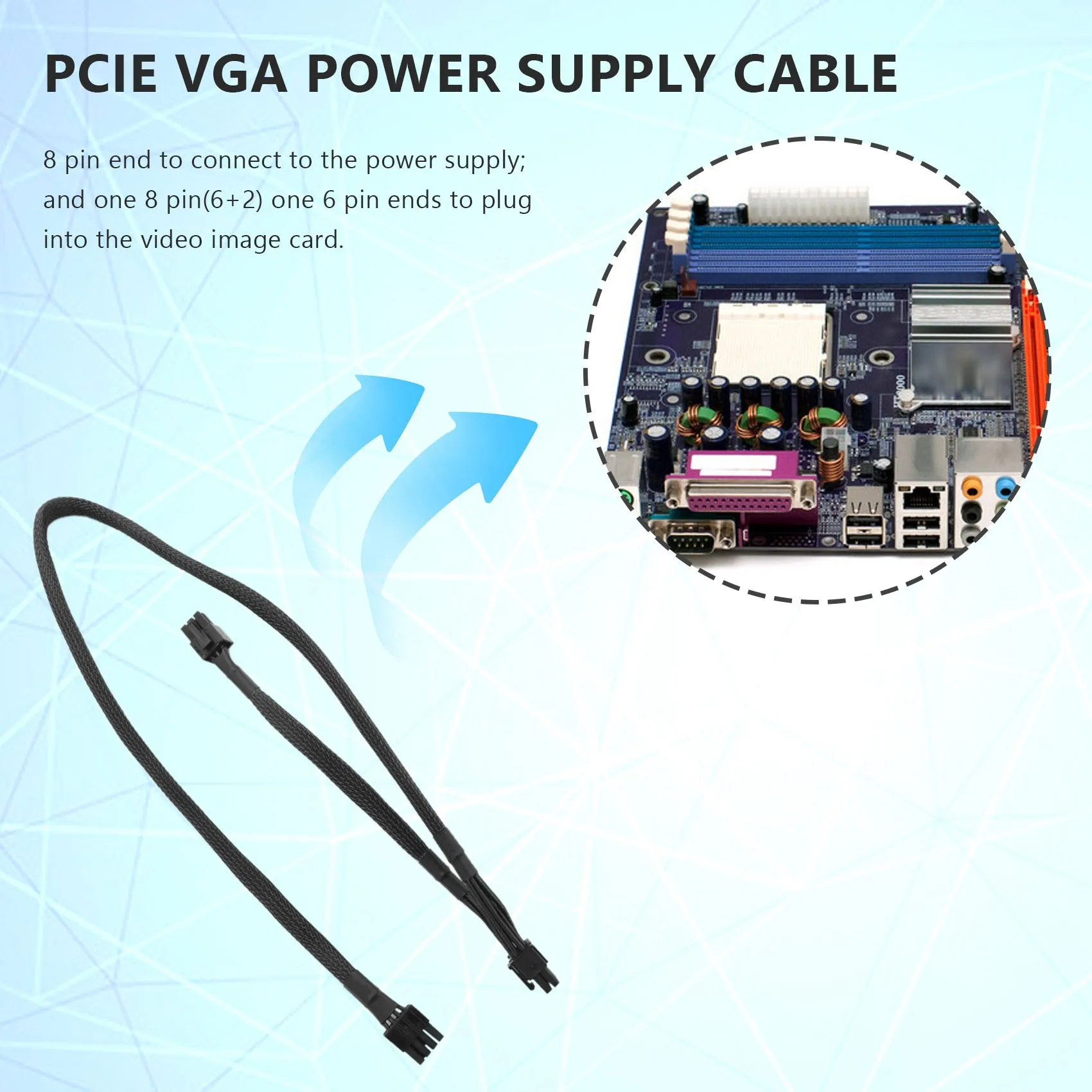 2Pack 8 PIN-Dual 8 Pin 6 TŰS PCIE VGA Tápegység Kábel Supernova G2 G3 G5 P2 T2 GS G+ 650 750 850 1000