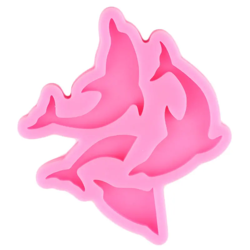 3D Delfin Szalma Topper Szilikon Penész DIY Tengeri Állatok Cupcake Fondant Torta Díszítő Eszközök Cookie-Candy Agyag Csokoládé Öntőforma