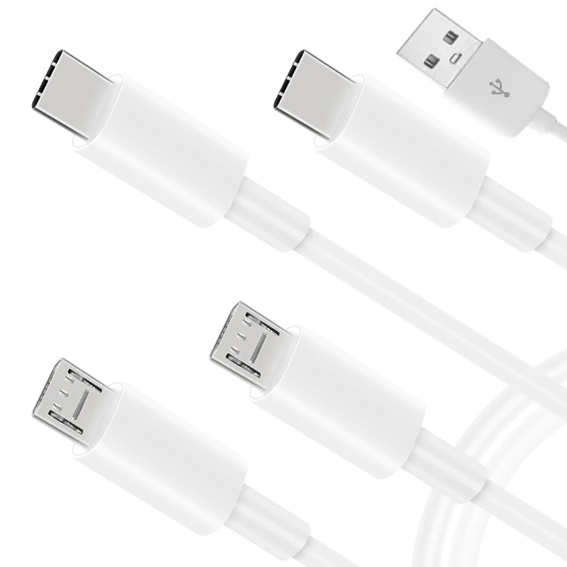 Hordozható 1 4 hálózati Kábel Vezeték USB 2 Típus C-+2 Micro Multi-port töltőkábel Vonal Mobiltelefonok Tabletta