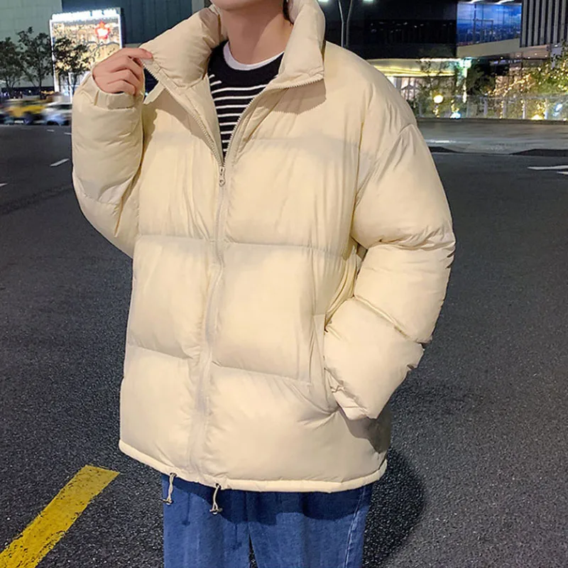 Koreai Divat Szilárd Színek Buborék Kabát Téli Kabát Hipszter Cipzár Zubbonyok Harajuku Zöld Fekete Gömb Kabát S-3XL