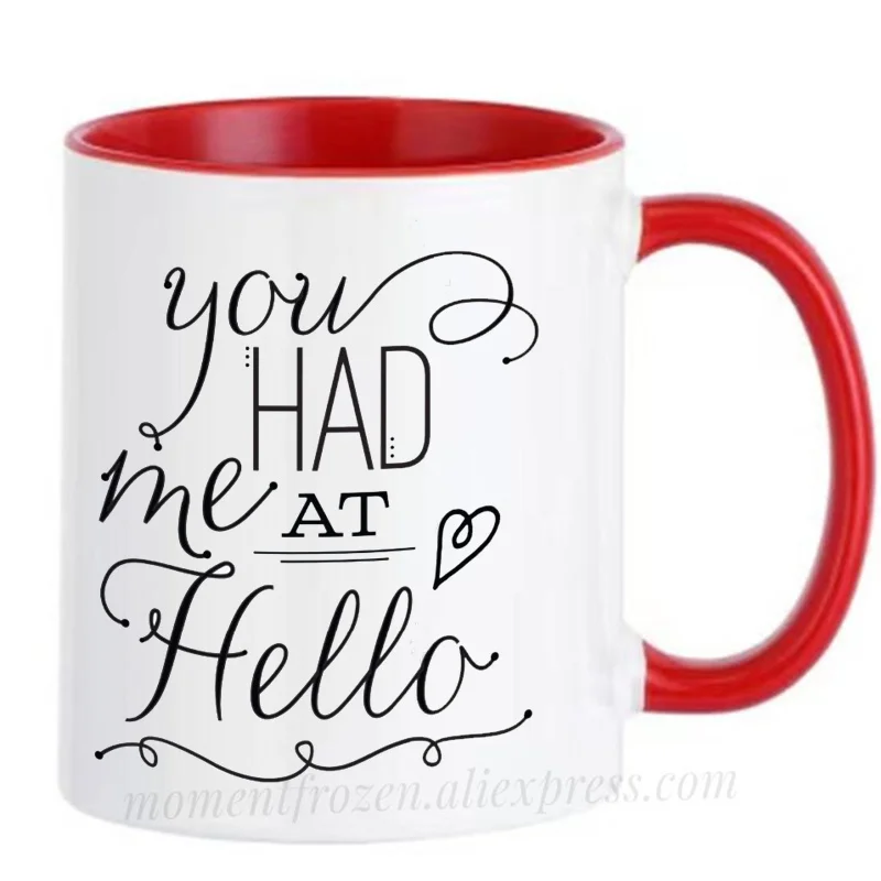 Már a Hello Csésze Tea Bögre Kávét Mugen Egyedi Design Tej Edények Coffeeware Home Office Matrica Barátok Ajándékok