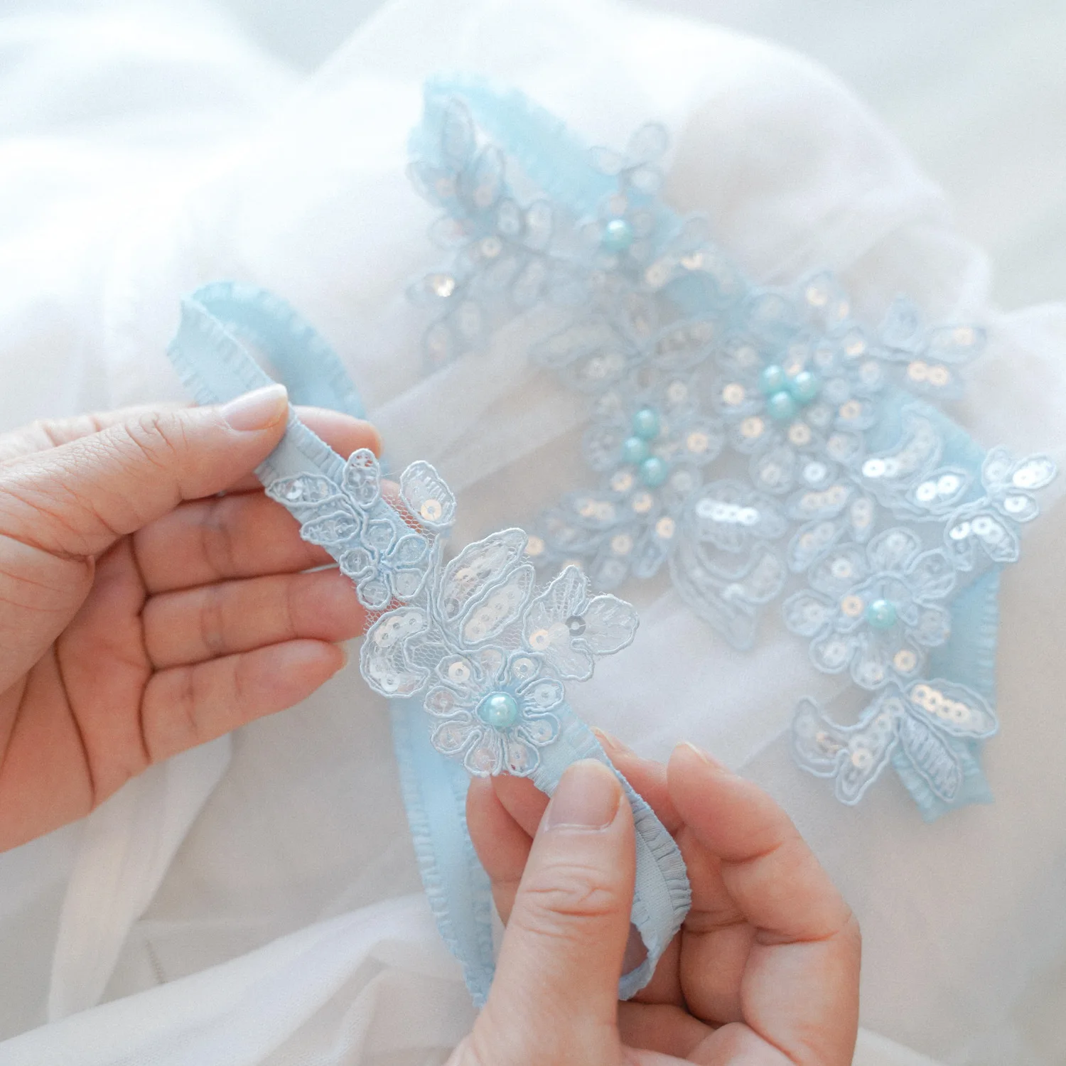 Új 2023 Kék Ég Esküvői Csipke-Gyöngy Esküvői Harisnyatartó/ Set Plus Size Comb Gyűrű Hurok Harisnyakötő Lábát Tartozékok Menyasszony, Koszorúslány