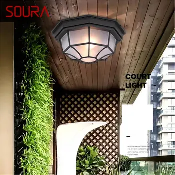 SOURA Európai Stílusú Mennyezeti Lámpa, Kültéri Modern LED Lámpa Vízálló Haza Folyosó Dekoráció