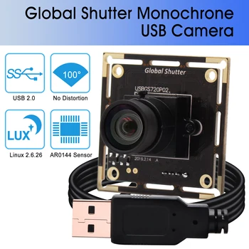 Nincs torzítás Global Shutter USB Webkamera nagysebességű MJPEG 60fps 1280*720 CMOS Aptina AR0144 USB Kamera Modul Ipari