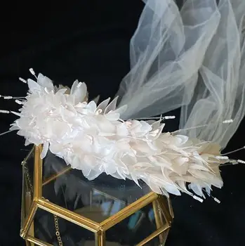 Kézzel Készített Fonal Virág Gyöngy, Gyöngyök Dekoráció Női Hajszálak, Kiegészítők, Divat Nők Hairband Fejpánt Menyasszony Esküvői Fejpánt
