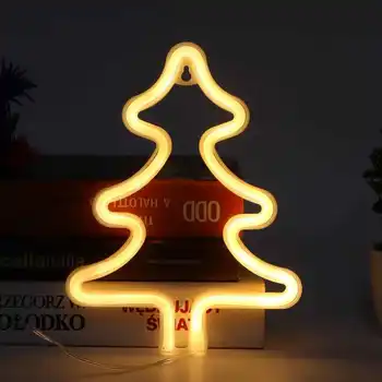 Modern Neon Fény karácsonyfa LED Neon Sign Hálószoba Hálószoba Karácsonyi Party Dekoráció