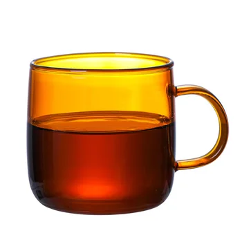 Színes Üveg Bögre, Csésze 350ml 12oz hőálló Amber Kék, Zöld Rövid Üveg Bögre Bögre W/O Kanál Tea Csésze 1 Darab