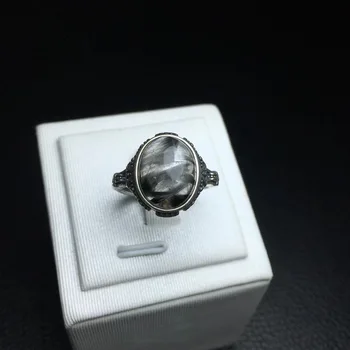 1 Pc Fengbaowu Természetes Ezüst Rutilated Kvarc Gyűrű 925 Sterling Ezüst Reiki Gyógyító Kő Divat Ékszer, Ajándék Nőknek, Férfiaknak