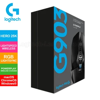 Logitech G903 LIGHTSPEED Vezeték nélküli Gaming Mouse a HŐS Érzékelő 25K DPI LIGHTSYNC RGB POWERPLAY Kompatibilis HUB Szoftver