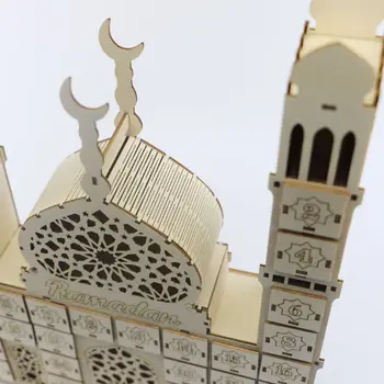 Ramadán Visszaszámlálás Naptári DIY Fa Eid Mubarak Dísz Fiókban Fél Decor 203F