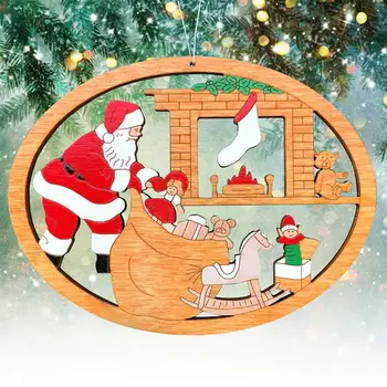 Karácsonyi Medál Környezetbarát Lógó Medál Újrafelhasználható lakberendezés Gyönyörű karácsonyfa Ajándék Lógó Fa Kivágás Medál