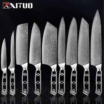 XITUO Kés Üres Damaszkuszi Acélból, Több kés típusú, Kézzel készített DIY Kés Üres Éles konyhakéssel A Kést, Hogy