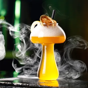 1db Gomba, Koktélos pohárral Iszik Sört Kreatív Tiszta Molekuláris Füst Boros pohár Kávét Drinkware Bár Lövés Glas
