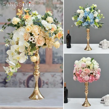 sellő asztaldísz táblázat haza party dekoráció mesterséges selyem Esküvői virágok gyertyatartó fő asztal, váza kiegészítők