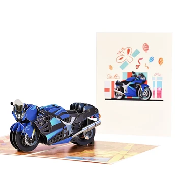 3D Pop Up Card Kézzel gyártott Motorkerékpár, Üdvözlőlapok Minden Alkalomra apák Napja Boldog Szülinapot Kártya Apa Barátja a Férfiak 