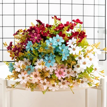 Őszi Mesterséges Virág Daisy DIY Dekoráció Menyasszonyi Esküvői Nappali Csokor Krizantém Virág, Születésnap Megállapodás Táblázat Haza