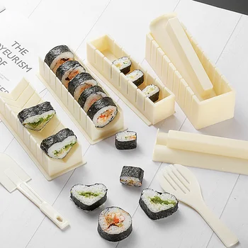10db/Set Sushi Készítő Berendezés Készlet Japán Rizs Labdát Torta Roll Penész Sushi Multifunkcionális Penész, Hogy a Sushi Eszközök