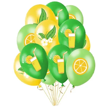 10db Hawaii Téma Fél Citrom Gyümölcs Lufi citromlé Lufi Szülinapi Party Dekoráció, 12 colos Latex Léggömb Készlet