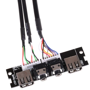 1db Audio Kábel PC Számítógép Esetében PCB Előlapi USB 2.0 Audio Port Kábel Alaplap csatlakozó Kábel