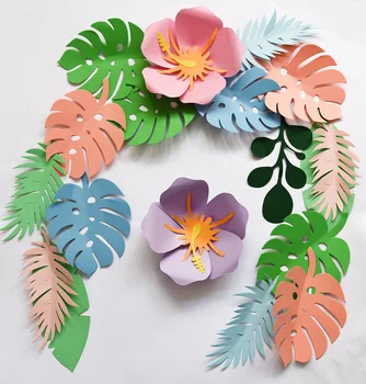 DIY Virágok, Levél Anyagok Táska Nyári Hawaii Fali Dekoráció Aloha Nyári Party Dekoráció Otthon Trópusi Virág Dekoráció