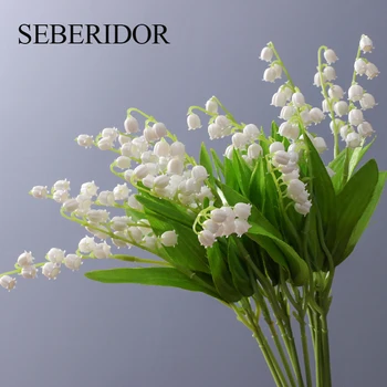 10DB Mesterséges Virág Bellflower Lily Valley Műanyag lakberendezési Növény Falra Esküvő, Eljegyzés, Buli Szívességet