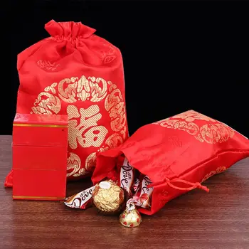 Kínai Selyem Fu Táska Új Évben Szerencsés, Táskák, Ékszerek, Zsinóros Tasak Brokát Candy Táskák Esküvő Ajándék Csomagolás Szerencsés Zseb