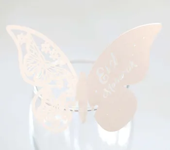 20/50pcs Eid Mubarak Többszínű Üreges Pillangó Kupa Kártyák 2023 Dekorációs Papír Neve Hely Kártya Ramadan Kareem Parti Dekoráció