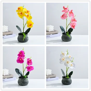 1 Állítsa a Mesterséges Pillangó Orchidea Magas Minőségű Szimuláció A Hamis Virágok, Virágok, Váza Kreatív Szimuláció Növény Fal Cserepes