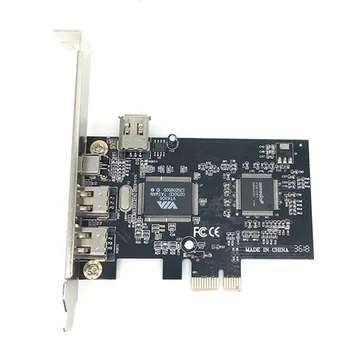 PCI-E 1X IEEE 1394A 4 Port(3+1) Firewire Kártya Adapter Asztali PC A06 21 Csere Alkatrészek
