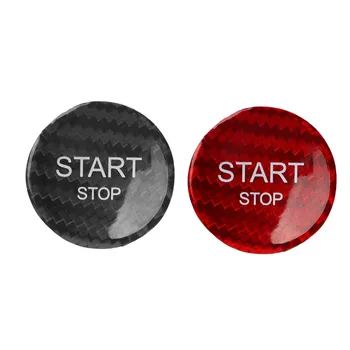 Motor Start-Stop Gomb Kapcsoló Fedél Szén-Rost Nyomd meg a Start Gyújtás Kapcsoló Gomb Fedezi Erős a Vissza Ragasztó Autó