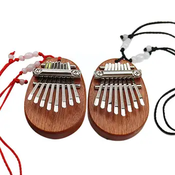 Mini Kalimba 8 Gombok Hüvelykujj Zongora, Nagy Hang Ujját Nyaklánc Ajándék Billentyűzet Képzési Eszköz Fából készült Zenei Díszítés Játék M8A0
