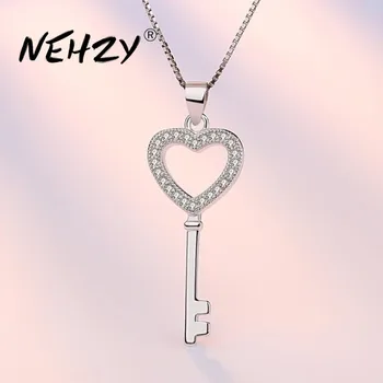 NEHZY 925 ezüst tű új női divat, ékszerek, magas minőségű kulcs kristály cirkon medál nyaklánc hossza 45CM
