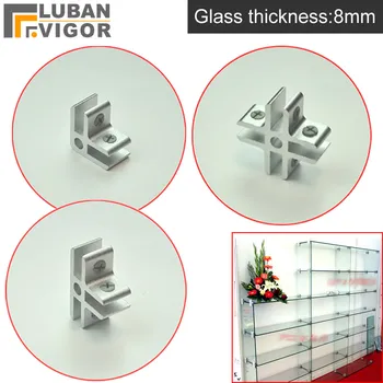 Üveg/Akril Bemutató klip/csatlakozó,a 8 mm-es üveg/Akril,fúrás nélkül,össze vitrinek egyedül,Hardver