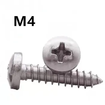 10DB M4x10/12/15/20/25/30mm Titán menetmetsző Phillips Csavar GB845 Tiszta titaniums Kerek fej kereszt csavarok