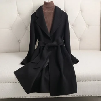 2023 Európában, mind az Egyesült Államok őszi-téli divat laza kétoldalas vékony gyapjú női kabát kabát