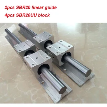 20mm lineáris vasúti 2db SBR20 200 250 300 350 400 mm, valamint 4db SBR20UU lineáris blokk alkatrészek cnc