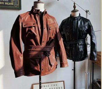 kiváló minőségű luxus 2023 márka igazi motoros Lovas valódi bőr kabát.A férfiak vintage hosszú vadászat marhabőr kabát,új nagykereskedelmi