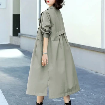 Klasszikus Női Kabát Divat Harajuku Szélfogó Streetwear Könnyű, Kabátok, Női Hosszú Angol Kabát Női Dagály Fekete Sárga