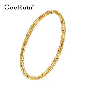 CeeRom Minimalista Alapvető Gyűrűk Női Arany Színű Rozsdamentes Acél Egyszerű Link Gyűrű Divat Ékszerek Anillos Mujer