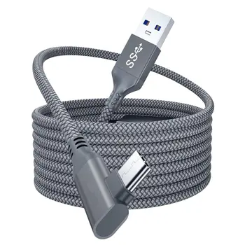 5M Töltő Kábel Oculus Quest 2 Link Fülhallgató USB 3.0 C Típusú Adatok Vonal Átviteli C-Típusú USB-Kábelt, VR Tartozékok